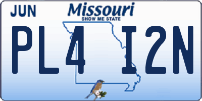 MO license plate PL4I2N