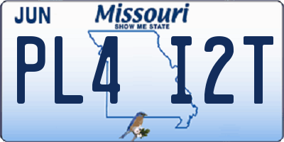 MO license plate PL4I2T