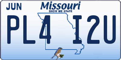 MO license plate PL4I2U