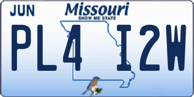 MO license plate PL4I2W