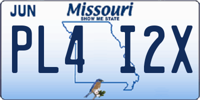 MO license plate PL4I2X
