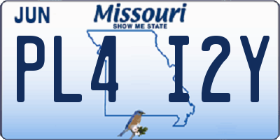 MO license plate PL4I2Y