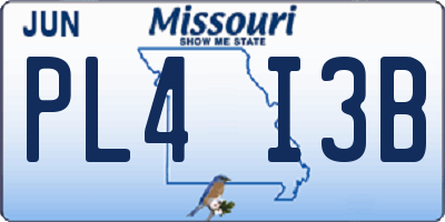 MO license plate PL4I3B