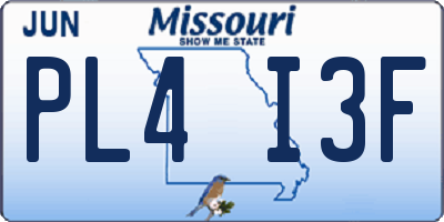 MO license plate PL4I3F