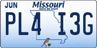 MO license plate PL4I3G