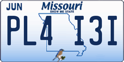 MO license plate PL4I3I