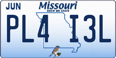 MO license plate PL4I3L
