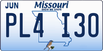 MO license plate PL4I3O