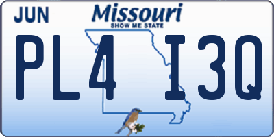 MO license plate PL4I3Q