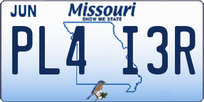 MO license plate PL4I3R