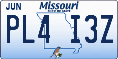 MO license plate PL4I3Z