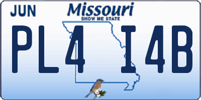 MO license plate PL4I4B