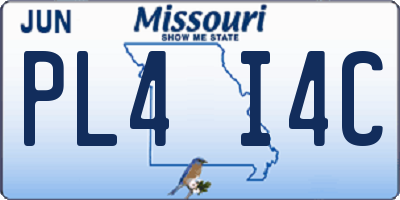 MO license plate PL4I4C
