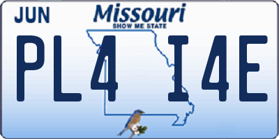 MO license plate PL4I4E