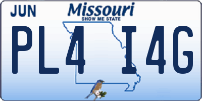 MO license plate PL4I4G