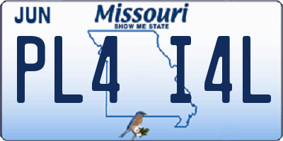 MO license plate PL4I4L