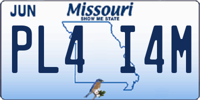 MO license plate PL4I4M