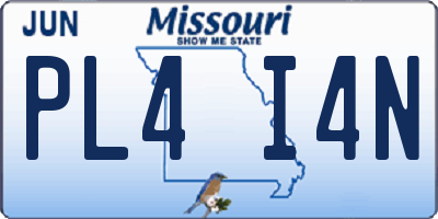MO license plate PL4I4N