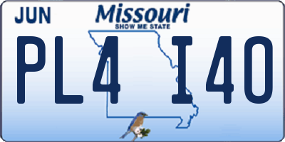 MO license plate PL4I4O