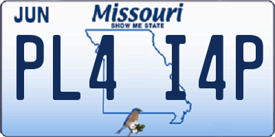 MO license plate PL4I4P