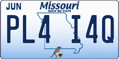 MO license plate PL4I4Q