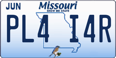 MO license plate PL4I4R