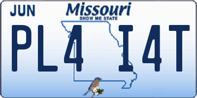 MO license plate PL4I4T