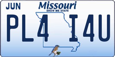 MO license plate PL4I4U