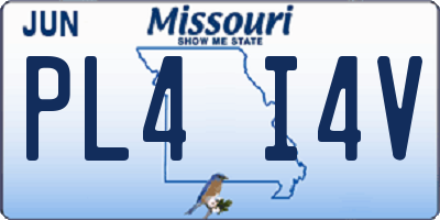 MO license plate PL4I4V