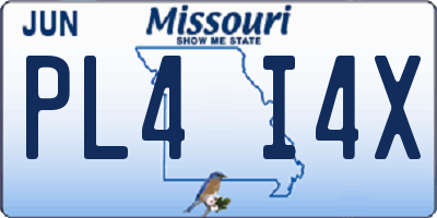 MO license plate PL4I4X