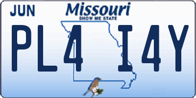 MO license plate PL4I4Y