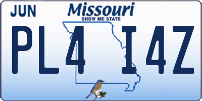 MO license plate PL4I4Z