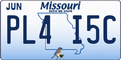MO license plate PL4I5C