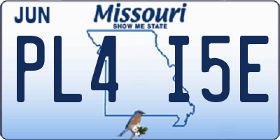 MO license plate PL4I5E