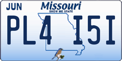 MO license plate PL4I5I