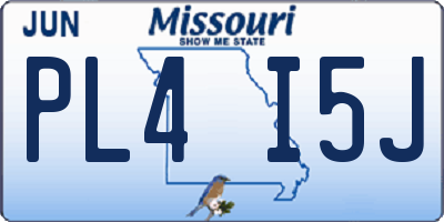 MO license plate PL4I5J