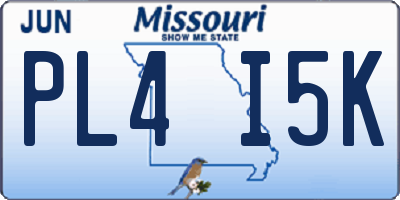 MO license plate PL4I5K