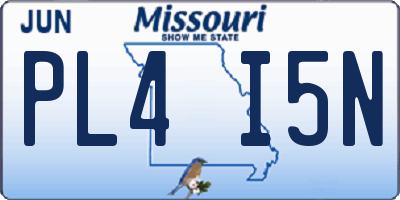 MO license plate PL4I5N