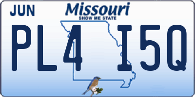 MO license plate PL4I5Q
