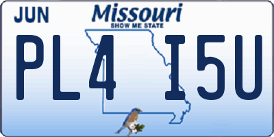 MO license plate PL4I5U