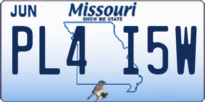 MO license plate PL4I5W