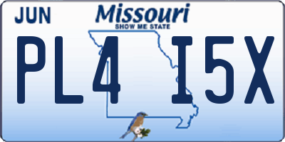 MO license plate PL4I5X