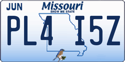 MO license plate PL4I5Z