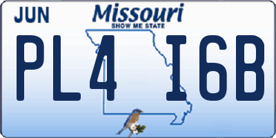 MO license plate PL4I6B
