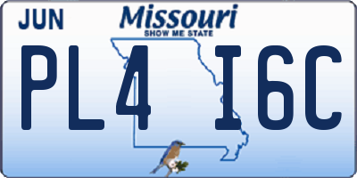 MO license plate PL4I6C