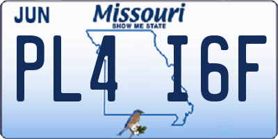 MO license plate PL4I6F