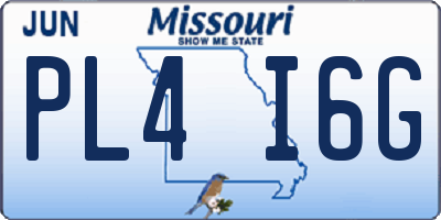 MO license plate PL4I6G