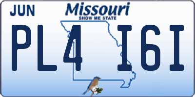 MO license plate PL4I6I