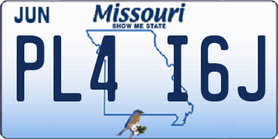 MO license plate PL4I6J