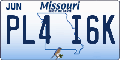 MO license plate PL4I6K
